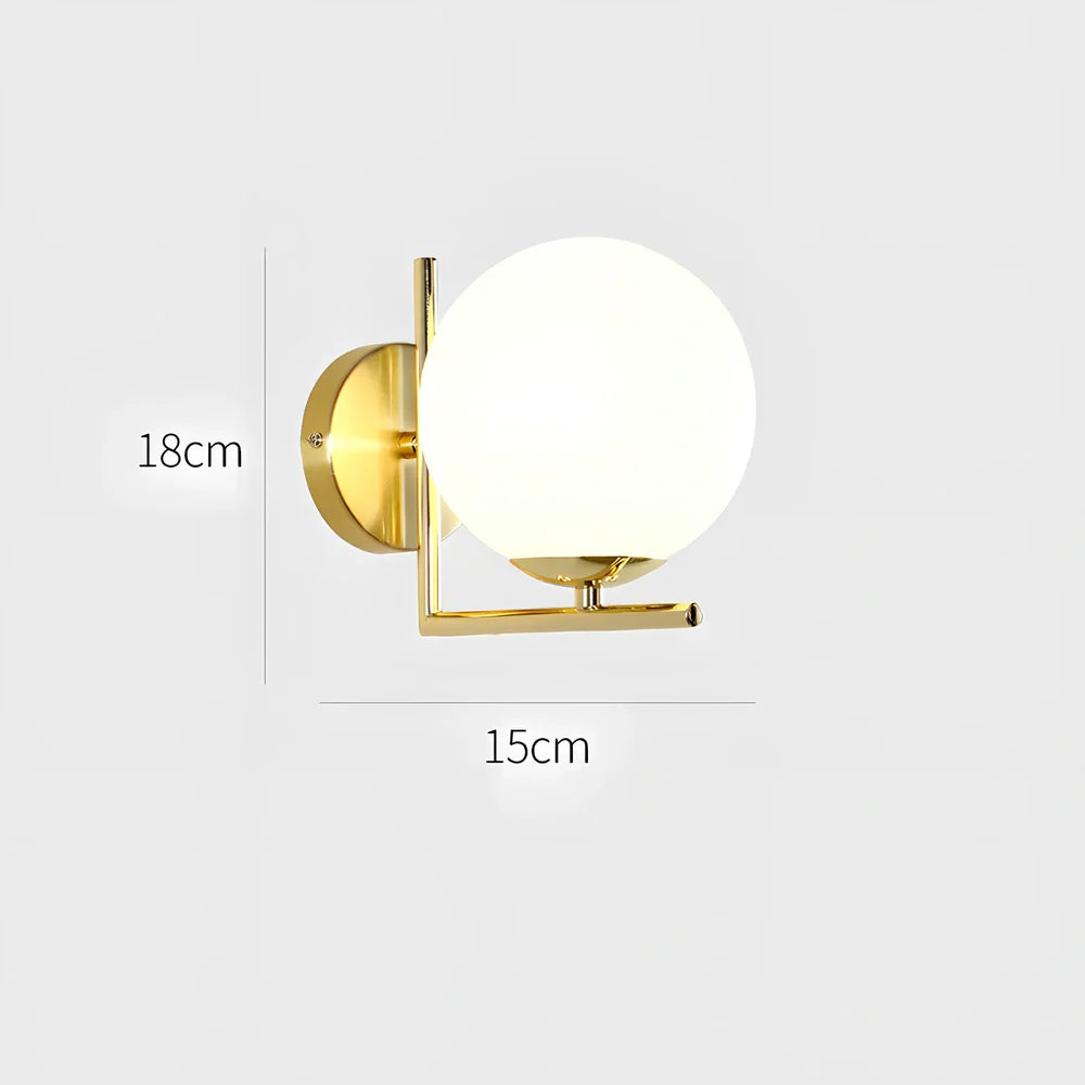 Round petal-shaped glass wall lamp with remote control, 15cm diameter by 18cm height