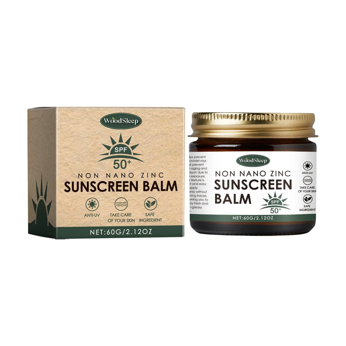 60g sunscreen cream container for UV protection with ethyl hexyl methoxycinnamate and orelin