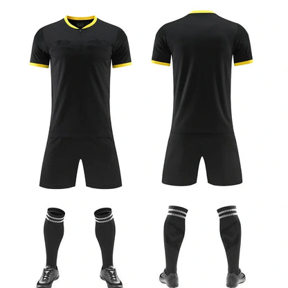 Bamboo fibre football referee clothing suit in yellow with polyester lining for match officials