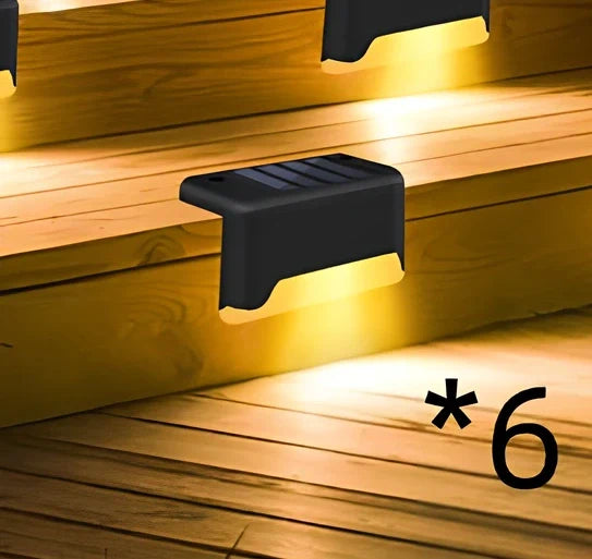Coffee-coloured solar step light with amorphous silicon panel for outdoor staircase and garden illumination