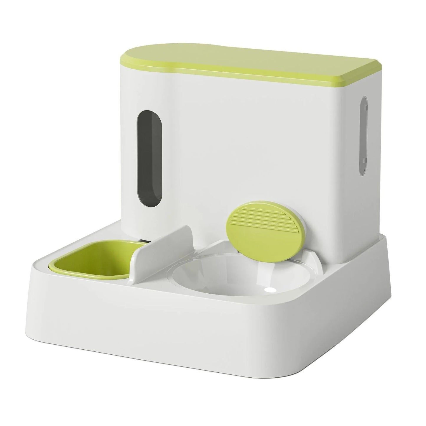 Cat automatic pet feeder water dispenser with integrated double bowl design