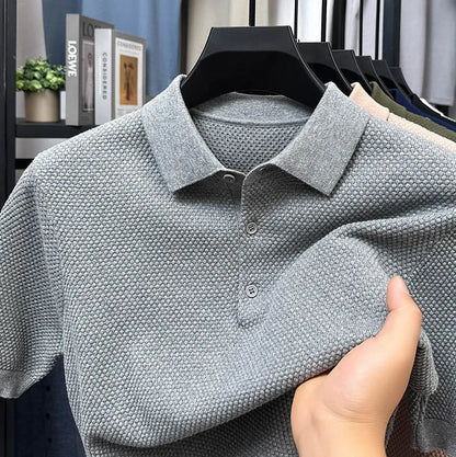 Men's loose short sleeve cotton pullover in various colours showing front view