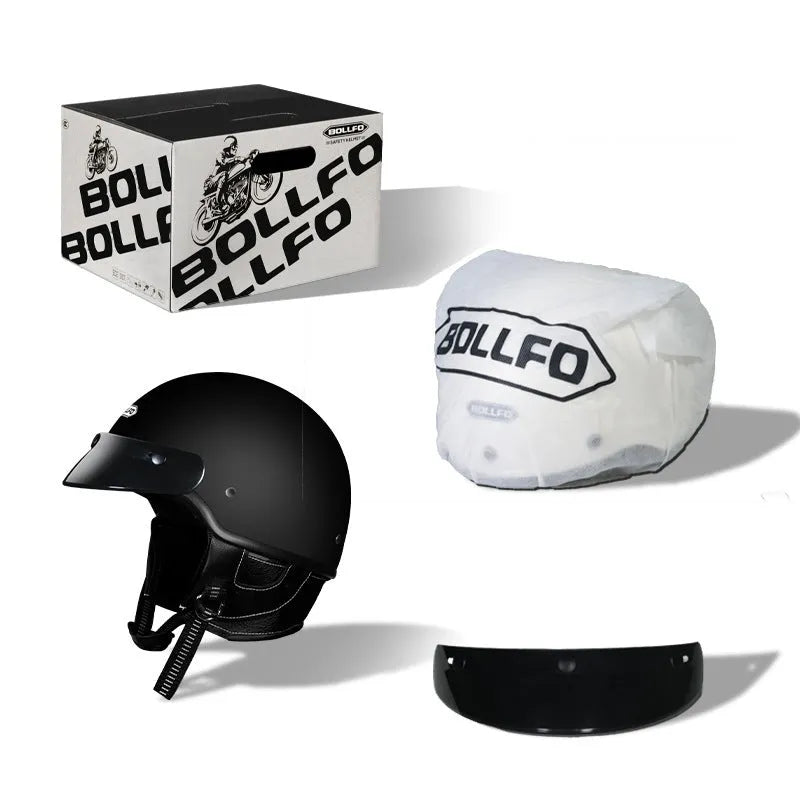 Retro full-face motorcycle helmet on a plain background, shown in cement grey colour.