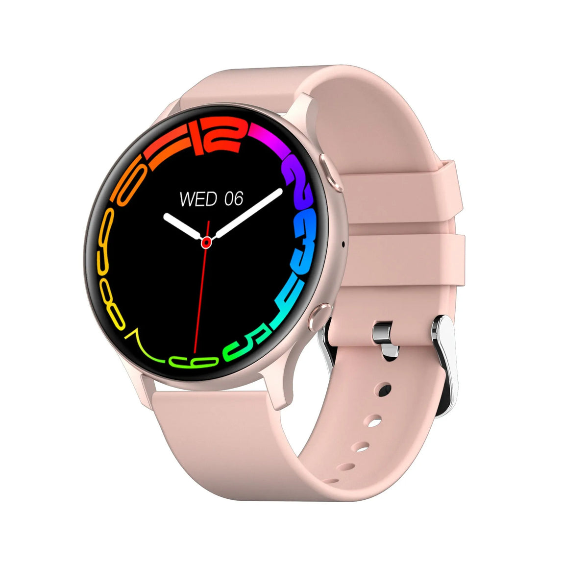 Smart watch with Bluetooth call, 1.32in TFT screen, silicone strap, magnetic charging cable, Black Gold Pink colours