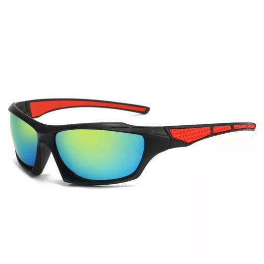Men's colorful sports sunglasses with PC lenses for UV protection and durable frame