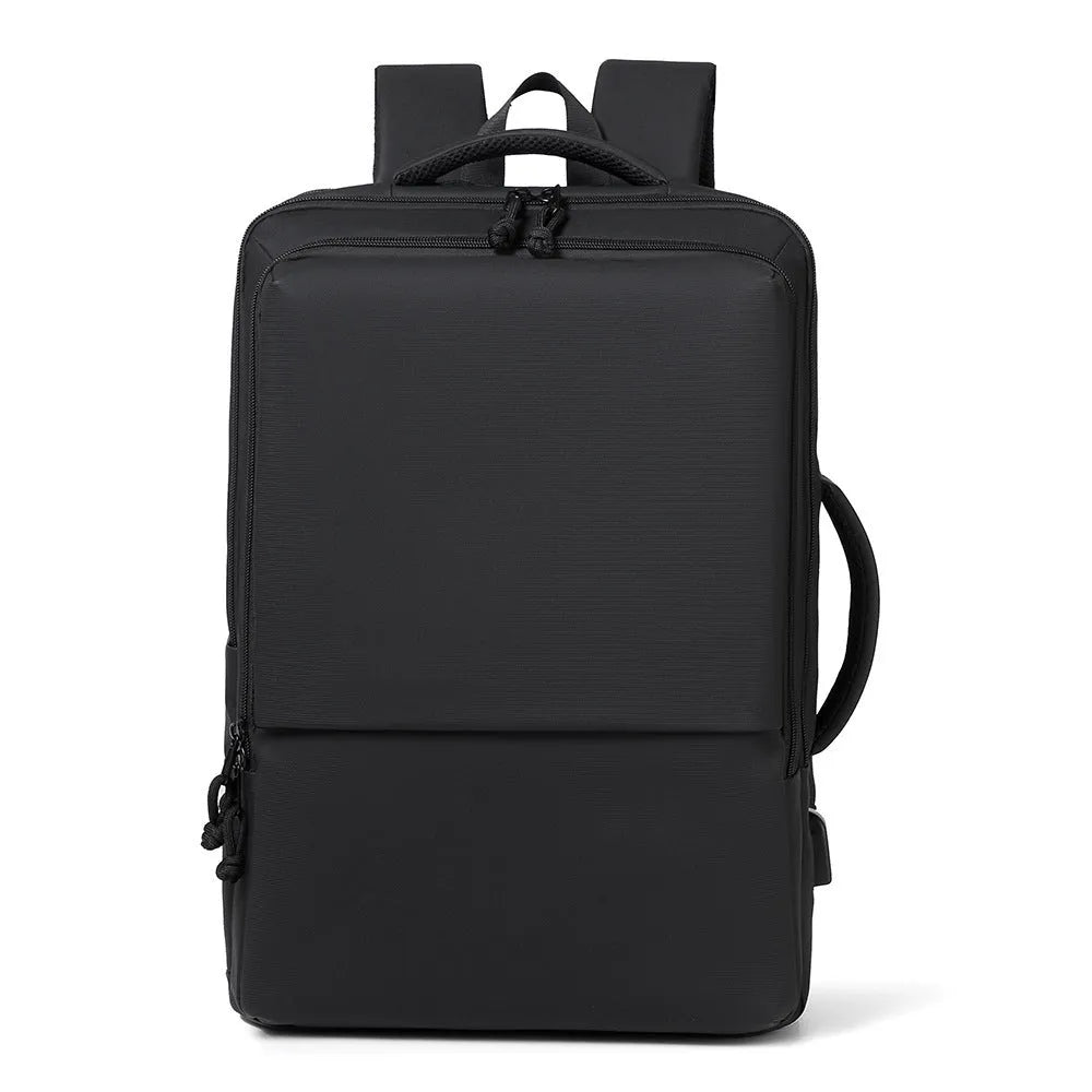 Waterproof Oxford cloth business backpack with air pillow belt system in black colour