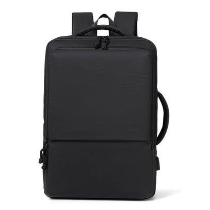 Waterproof Oxford cloth business backpack with air pillow belt system in black colour