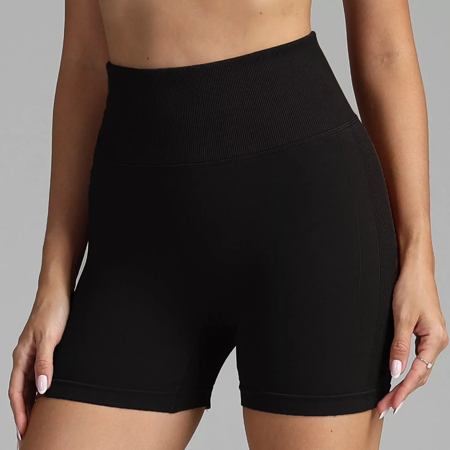 High waist seamless yoga shorts for women with hip-lifting design in various colors