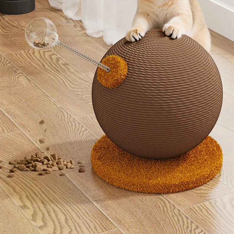 Large 40cm cat scratch board with hemp rope surface, cat grasping ball and tumbler toy attachments