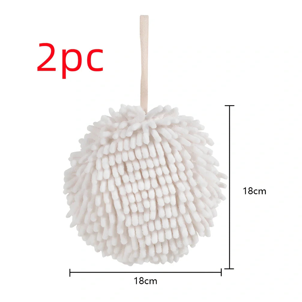Blue chenille handball wipe showing 17x17cm dimensions for water absorption