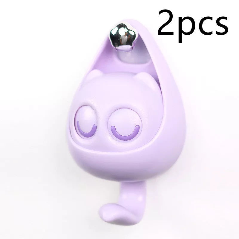 Interactive blink cat coat hook in six colors, perfect for home decor and organization