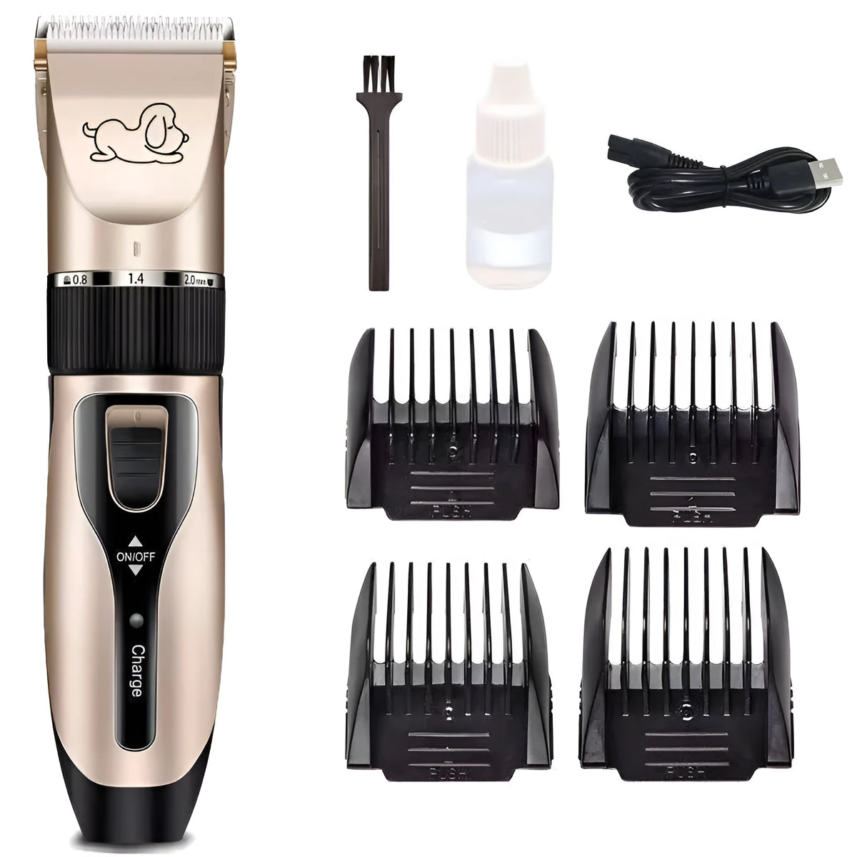 High power professional pet shaver for large dogs and cats in Pearl White or Tuhao Gold with optional power display