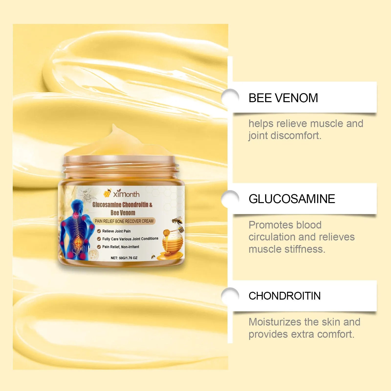A 50g tube of Relieve Frost joint neck cream with bee venom and chondroitin.