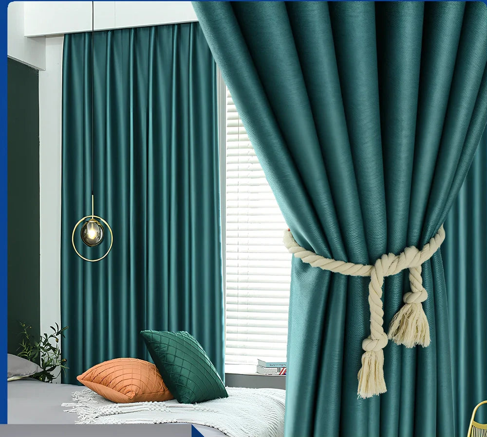 Double-sided jacquard curtain showing identical pattern on both sides with light shading measurement of 70-90%