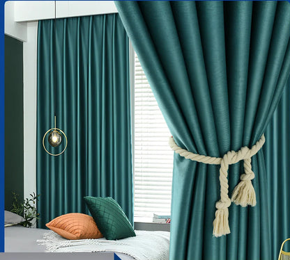 Double-sided jacquard curtain showing identical pattern on both sides with light shading measurement of 70-90%