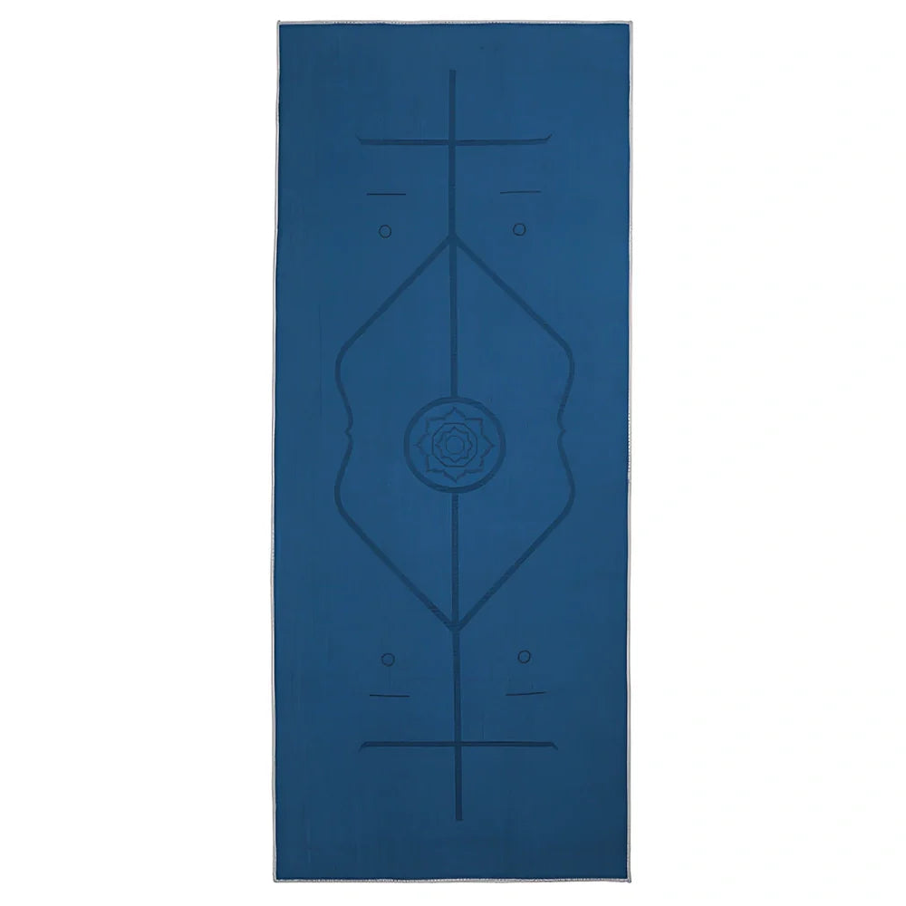 Microfiber yoga towel with 185cm length and 3mm thickness in dark grey colour