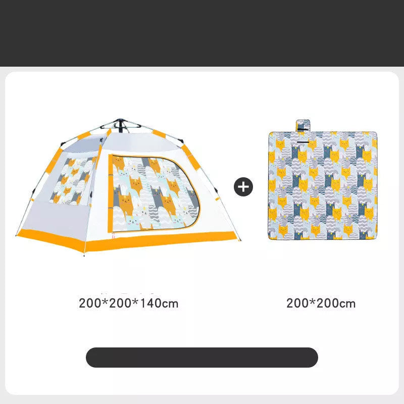 Portable children's camping folding tent with quick setup and waterproof design