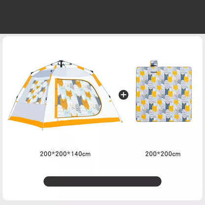 Portable children's camping folding tent with quick setup and waterproof design