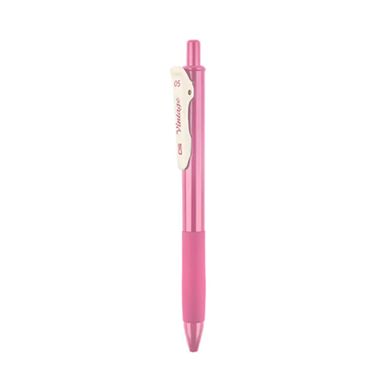 Retro colour gel pen set with plastic barrel and 0.5mm tip in five colour options