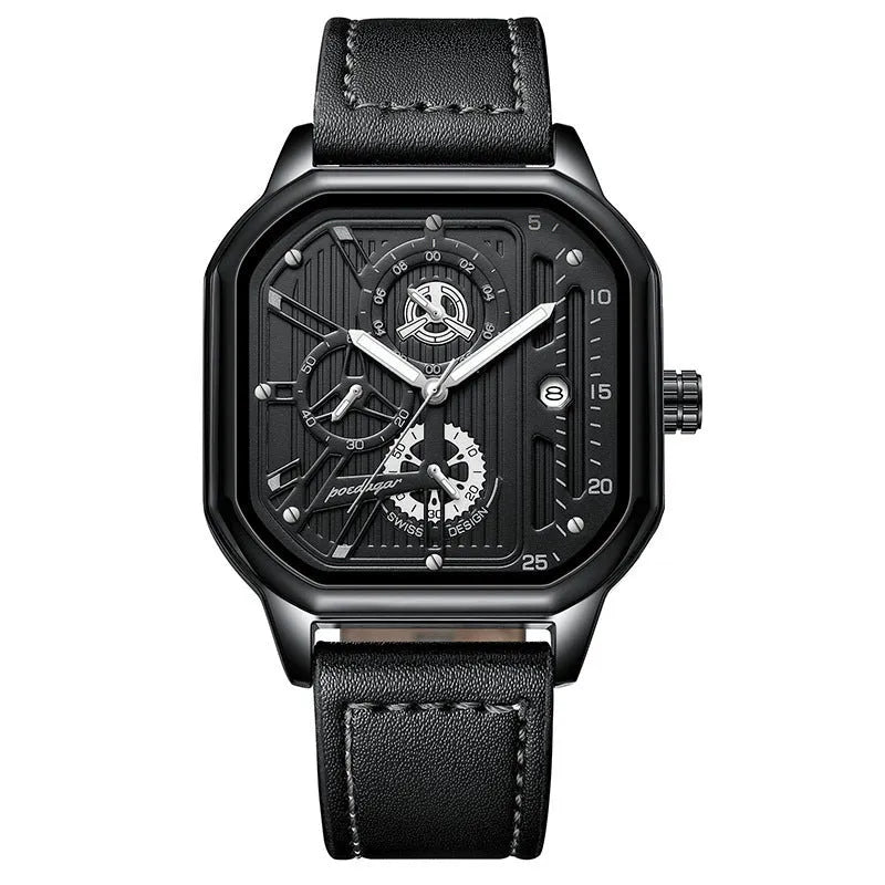 Men's sports watch with 8mm case in multiple colour options including black shell gold nail