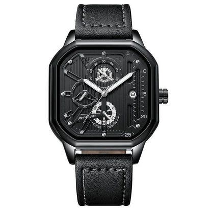 Men's sports watch with 8mm case in multiple colour options including black shell gold nail