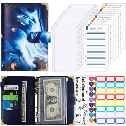 A6 loose spiral notebook with PU leather cover in various colors, featuring spiral binding and included accessories