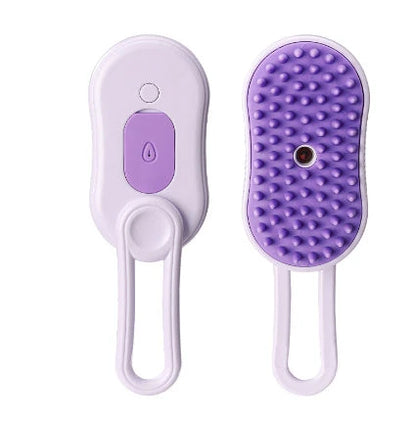 Versatile pet grooming brush with steam spray function for deep cleaning and rejuvenating your pet's coat