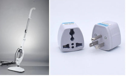 White steam mop with rectangular 22x29cm cleaning head and 120cm handle