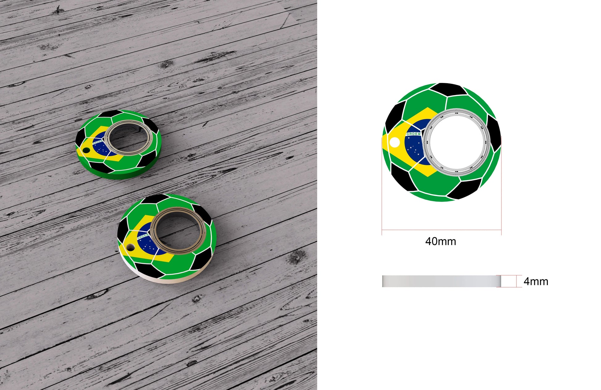 Football World Cup Fidget Spinner Keychain with Bottle Opener - Stress Relief Tool