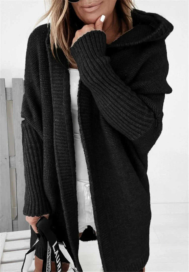 Stylish Bat Sleeve Hooded Cardigan for Women in various colors