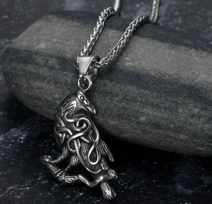 Stainless steel Norse rune necklaces with various Viking symbols and designs