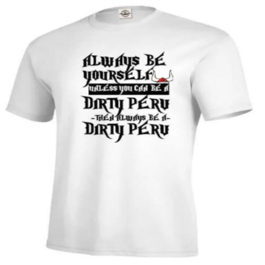 Men's white short sleeve pullover with printed design, straight fit, available in sizes XS to 4XL