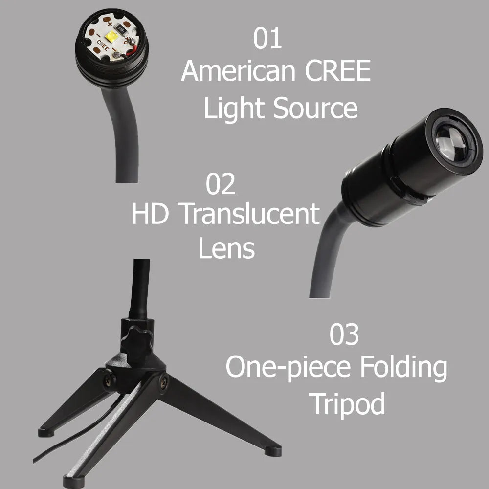 A star projector lamp showing an earth projection on a wall, with its flexible hose bracket allowing adjustable angles.