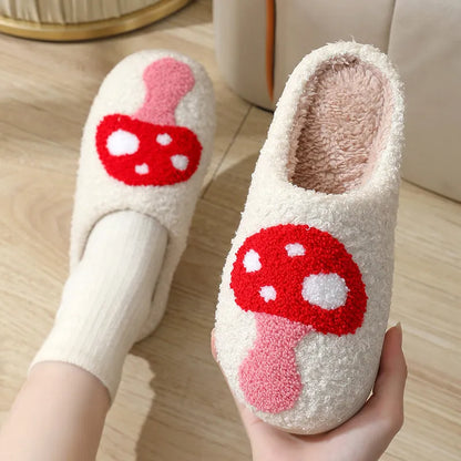 Cotton indoor slippers with suede upper, TPR sole, and thickened design, available in various colours and sizes.