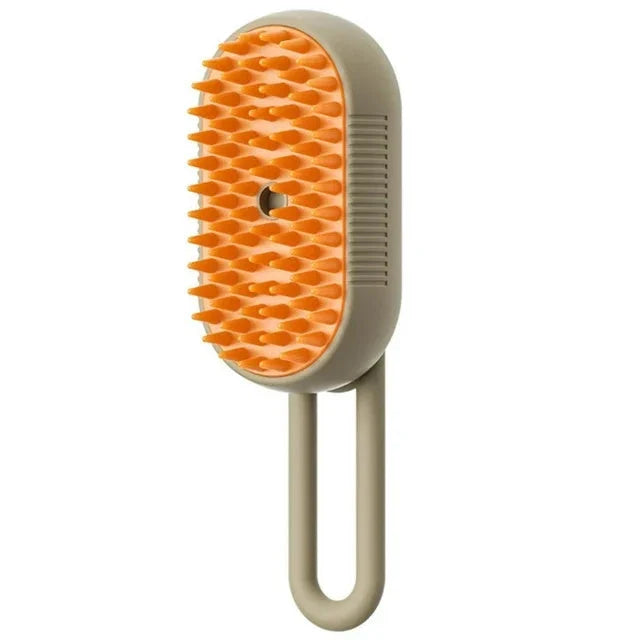 Versatile pet grooming brush with steam spray function for deep cleaning and rejuvenating your pet's coat