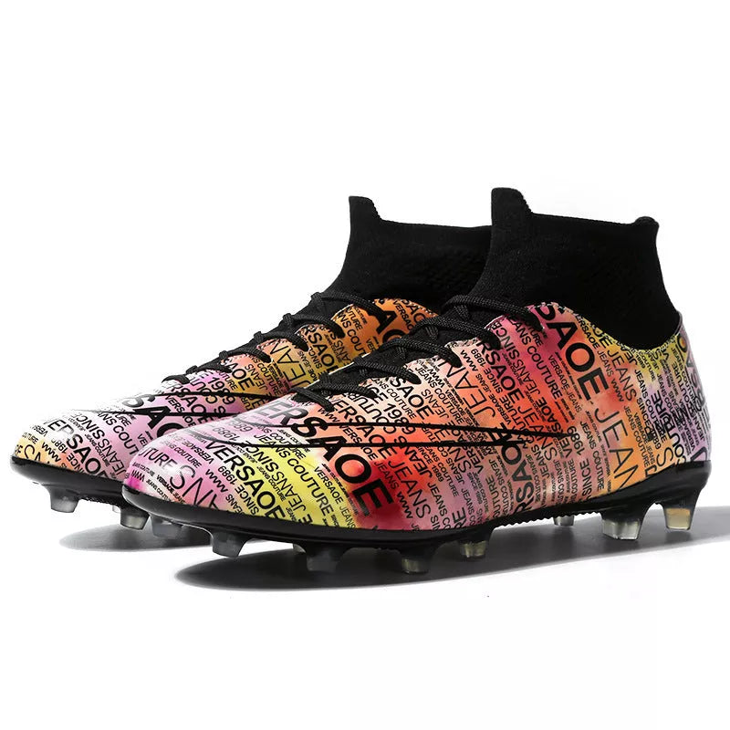 High-top soccer shoes for boys and girls with non-slip rubber outsole