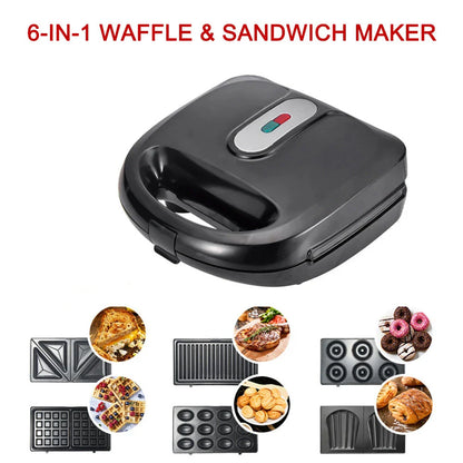6-in-1 Versatile Kitchen Appliance: Waffle Maker, Sandwich Grill, Breakfast Station, and More