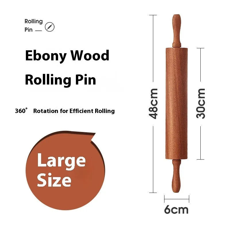 Wooden rolling pin in bronze colour, available in small or large size for baking and pastry rolling.