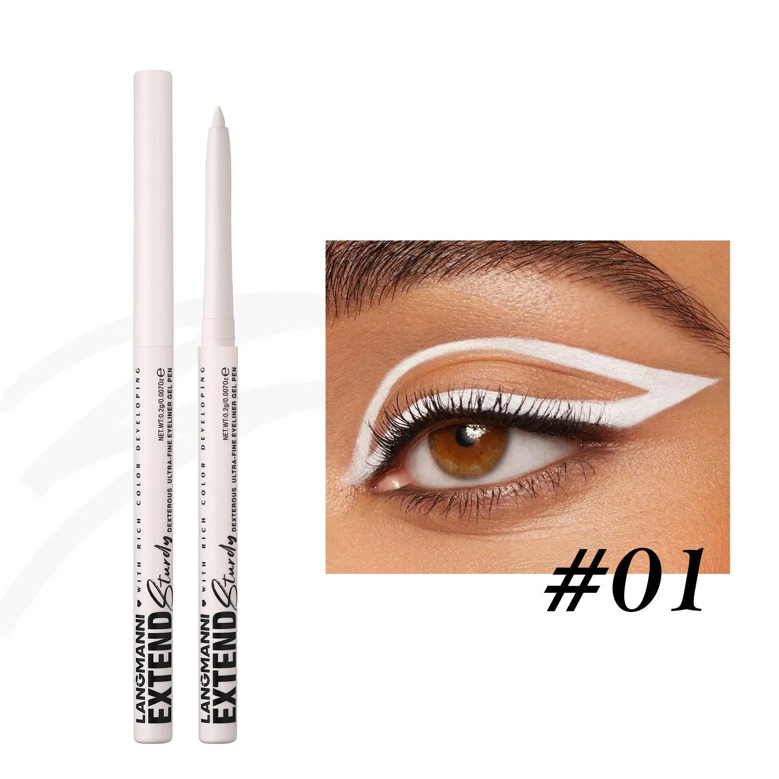 12 colourful gel glitter eyeliner pencils with matte and glitter finishes in waterproof formula
