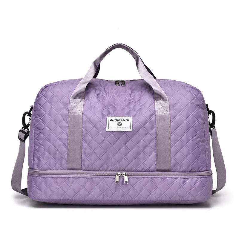 Oxford cloth travel bag with 36-55 litre capacity in street trend style with sewing thread details