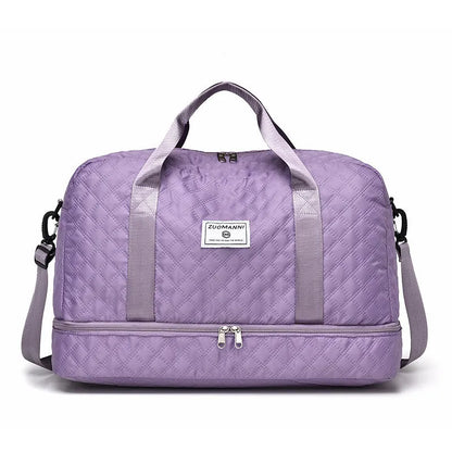 Oxford cloth travel bag with 36-55 litre capacity in street trend style with sewing thread details