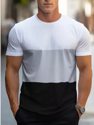 Men's outdoor sports and leisure short sleeve suit in cotton blend, available in multiple colors and sizes