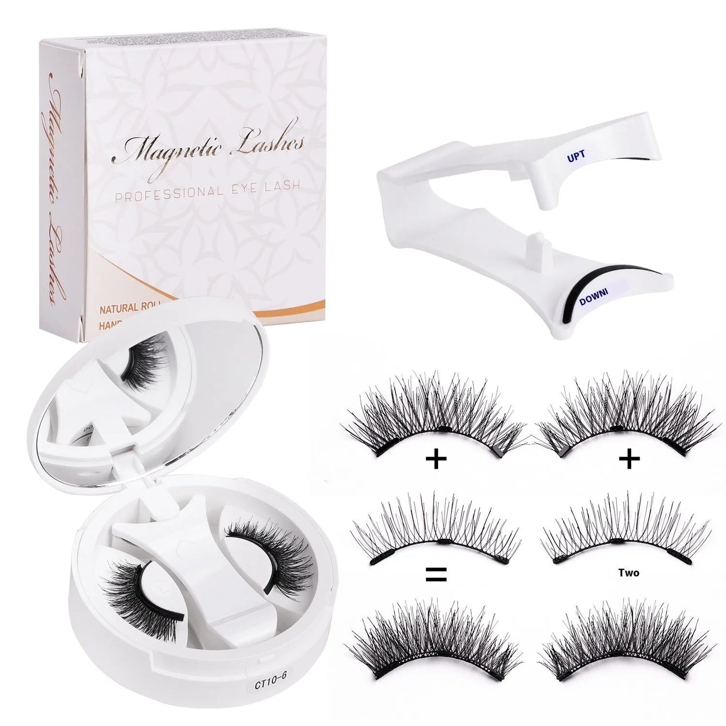 Magnetic false eyelashes with integrated soap holder compartment, portable cosmetic organiser