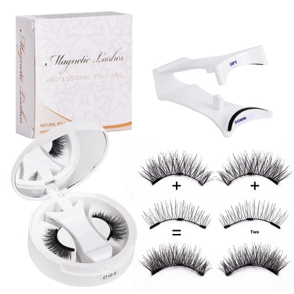 Magnetic false eyelashes with integrated soap holder compartment, portable cosmetic organiser