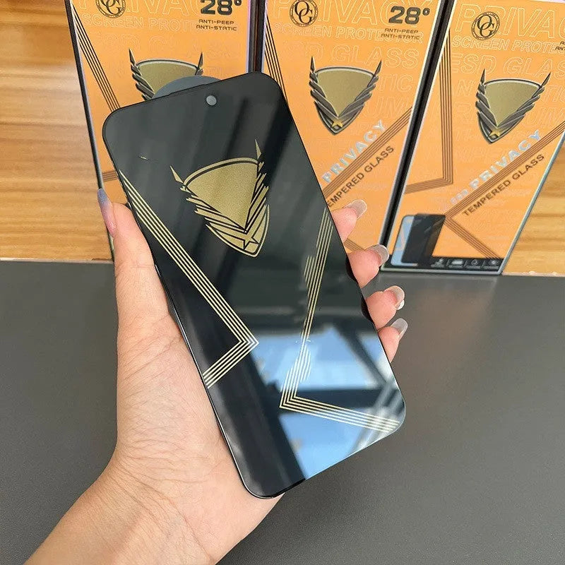 Anti-peep HD glass screen protector with 0.3mm high aluminium glass for iPhone models