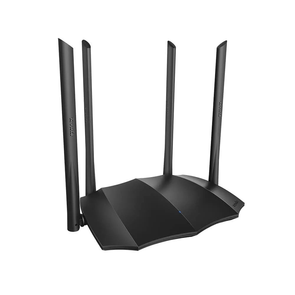 AC8 dual-band wireless router with gigabit ports measuring 365mm by 286mm