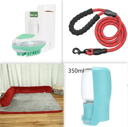 Corduroy pet sofa bed in red colour with high-density sponge padding and non-slip base