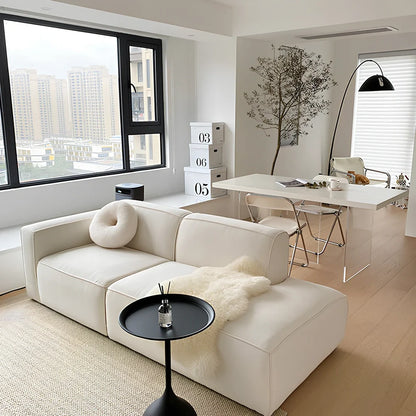 L-shaped velvet fabric sofa in modern style with sponge filling, available in 200cm or 275cm lengths