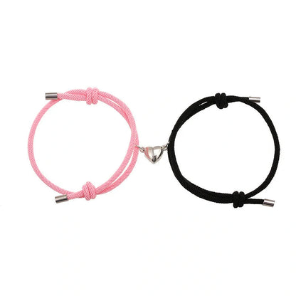 Adjustable nylon magnetic bracelet in various colors with a 3mm thick rope and magnetic closure