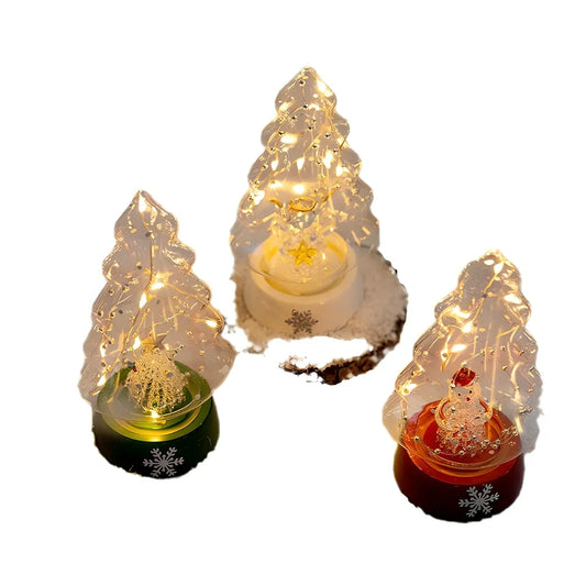 Cloth Christmas decoration models including battery-powered old man and tree for table and window use, 10-20cm height